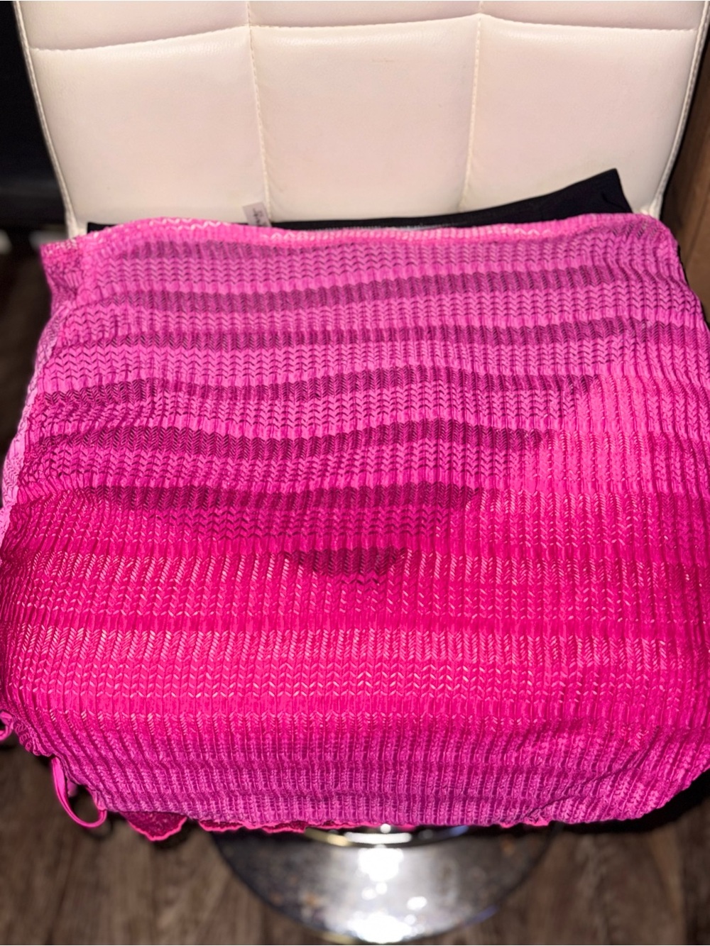 Pink Knit Shoulder Bag